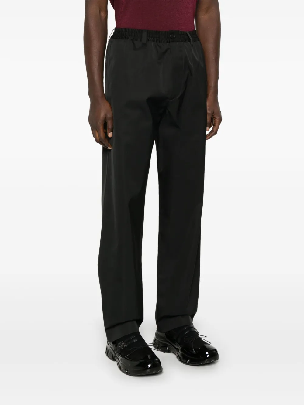 Shop Marni Water-repellent Taffeta Trousers In Black