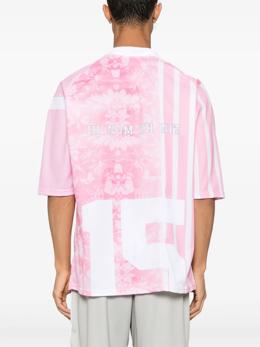 Ih Nom Uh Nit T-shirt met gestreepte patch Roze