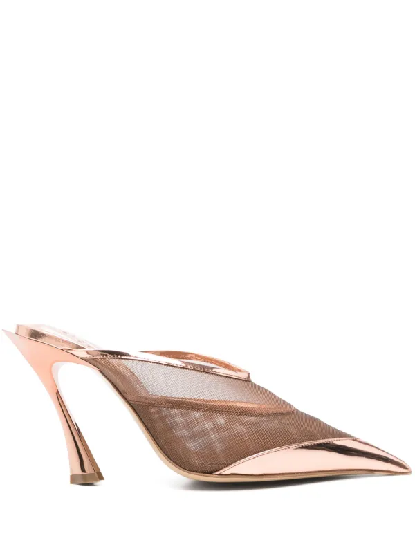 Mugler 95mm Fang Mules in Pink