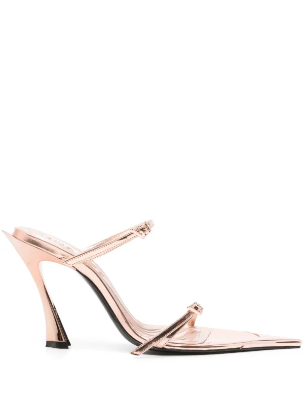 Mugler 95mm Fang Sandals in Pink