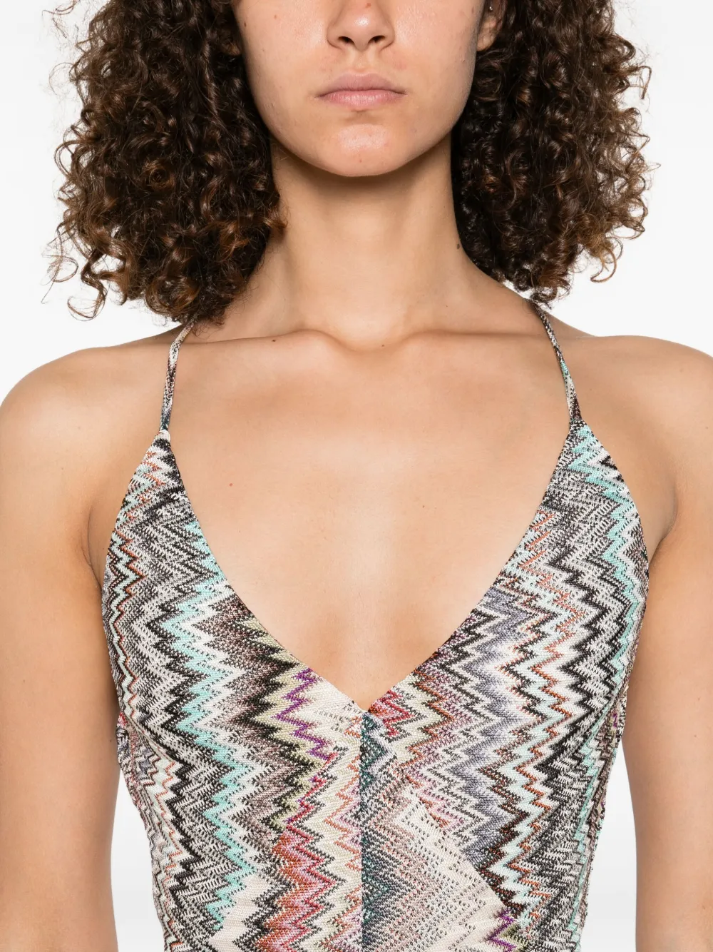 Missoni halterneck maxi dress Rood