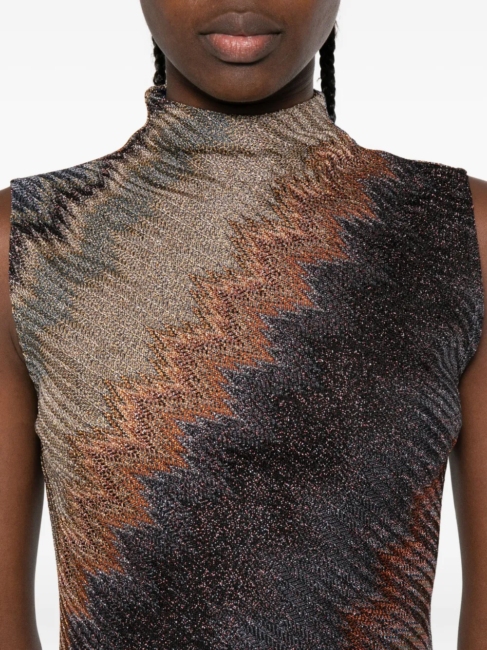 Missoni zig-zag high-neck dress Bruin