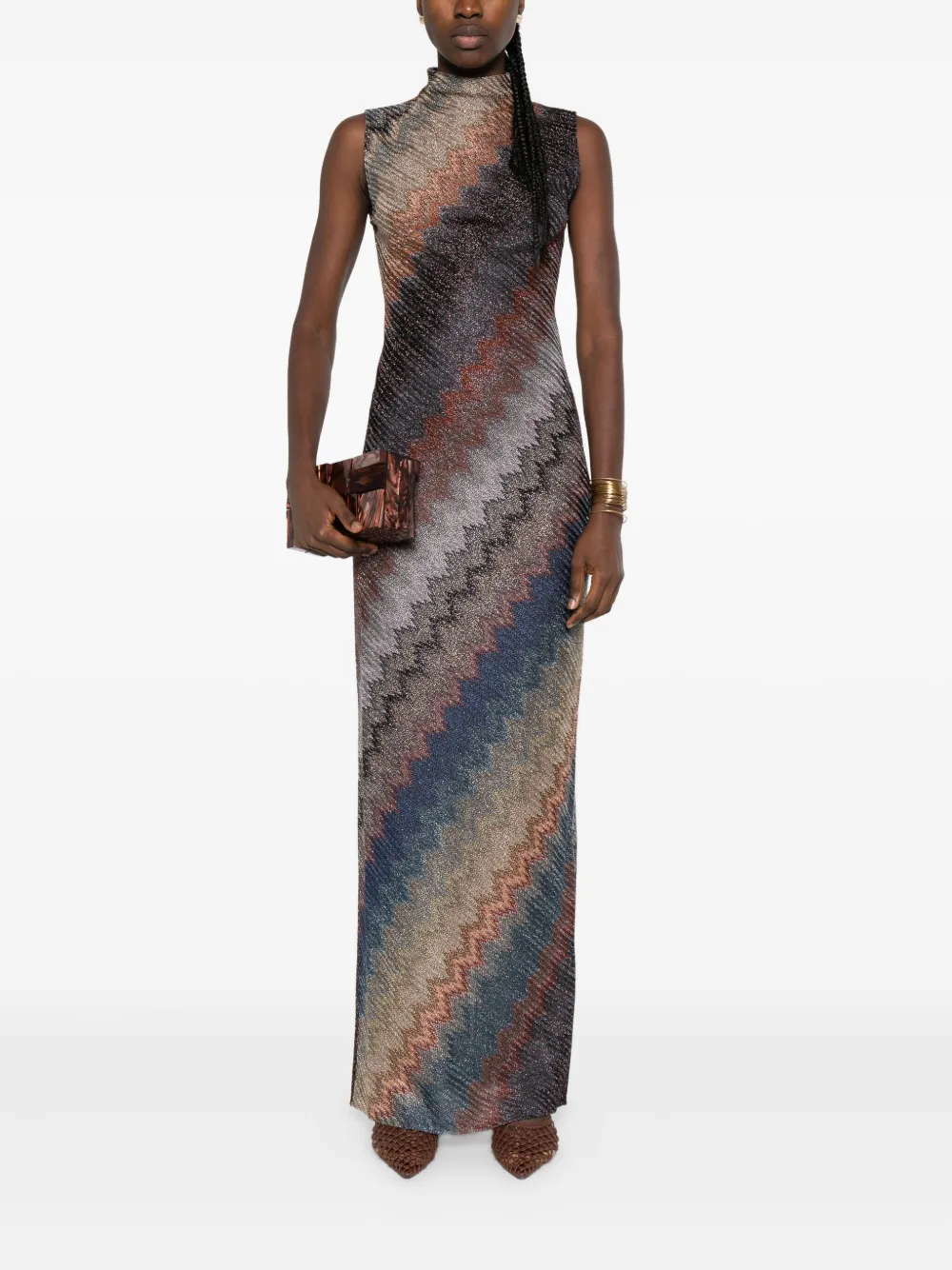 Missoni zig-zag high-neck dress Bruin