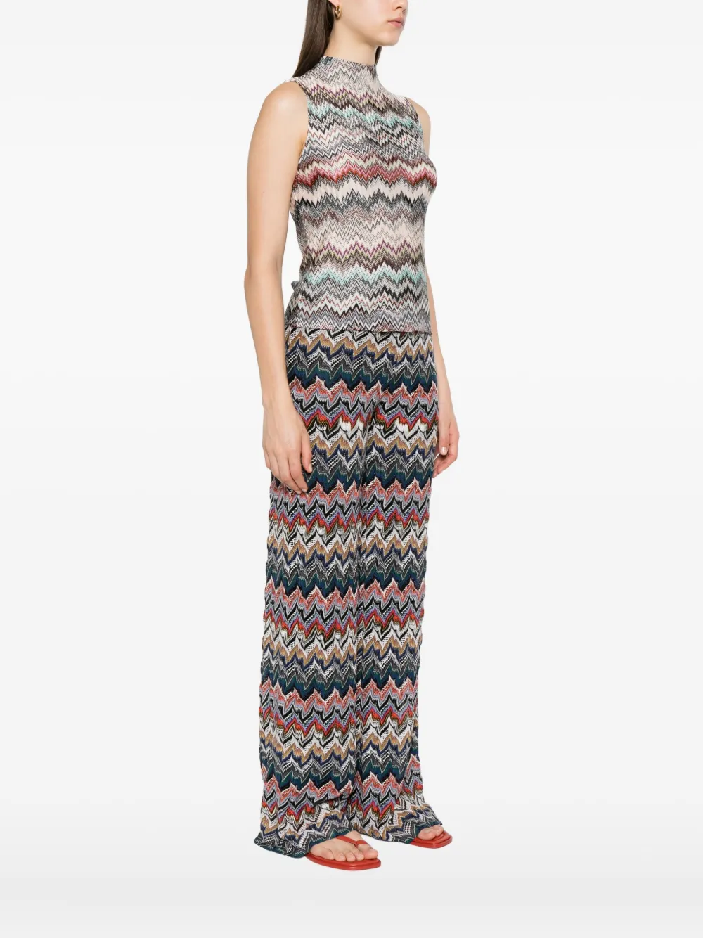 Missoni Gebreide top met zigzag-patroon Beige