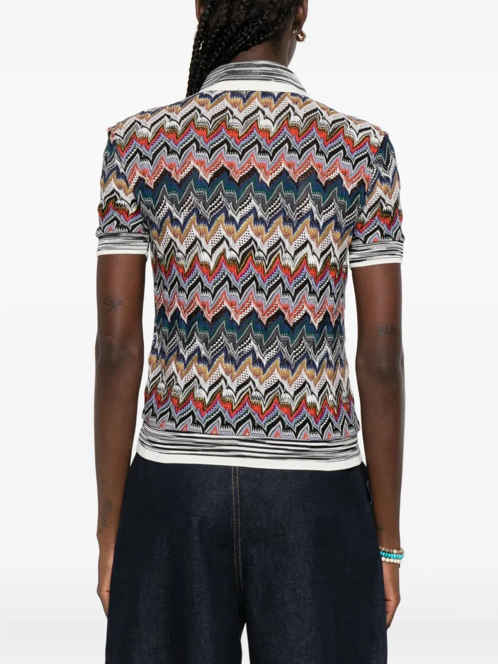 Missoni Poloshirt met zigzagpatroon Bruin