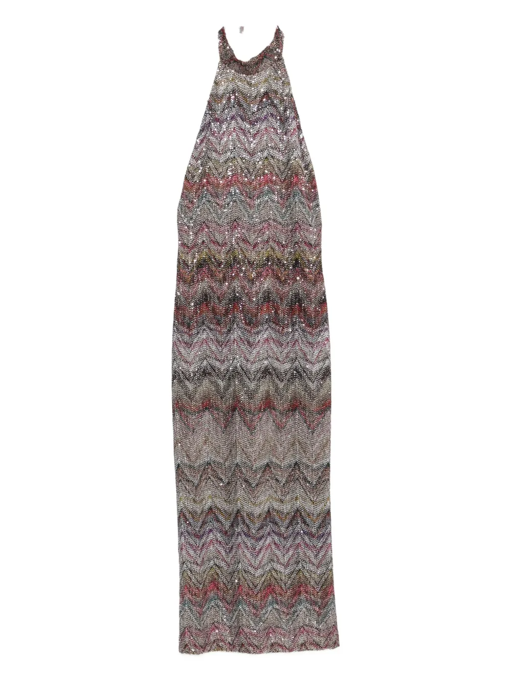 Missoni sequin-embellished halterneck midi dress Rood