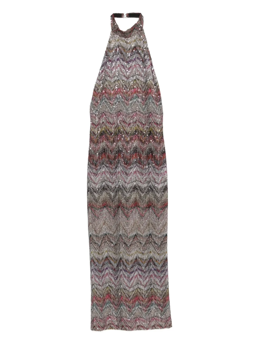 Missoni sequin-embellished halterneck midi dress Rood