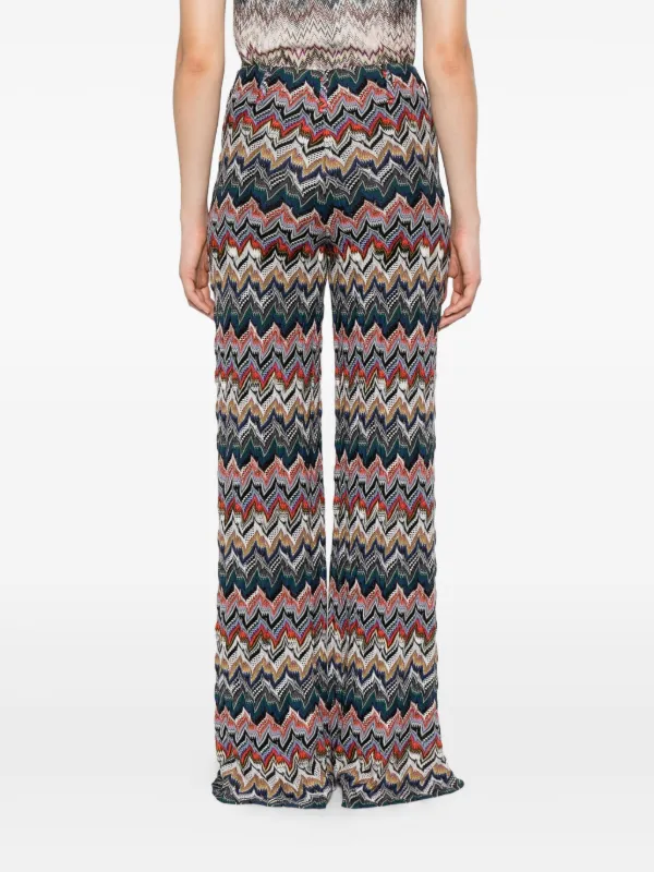 【関税送料込み】 Missoni ミッソーニ ワイドパンツ Missoni ジグザグ パンツ | ブラック | FARFETCH JP