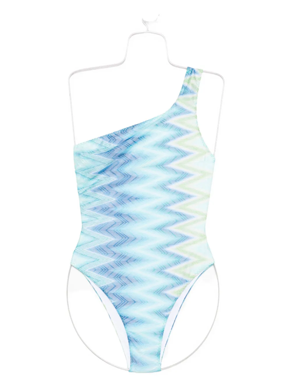 Missoni one-shoulder swimsuit Blauw