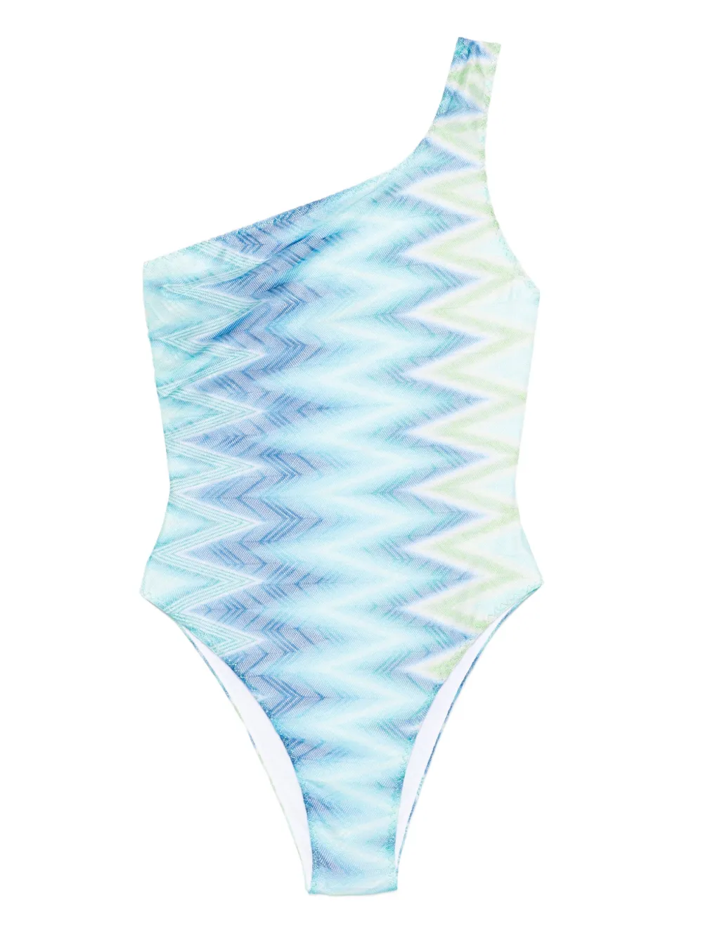 Missoni one-shoulder swimsuit Blauw