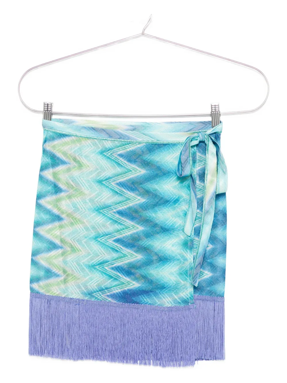 Missoni fringed wrap mini skirt Blauw