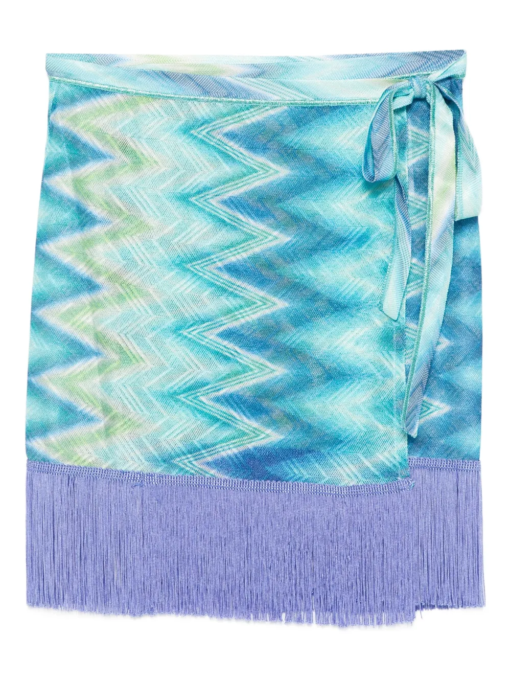 Missoni fringed wrap mini skirt Blauw