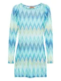 Missoni zigzag-woven mini dress - Blue