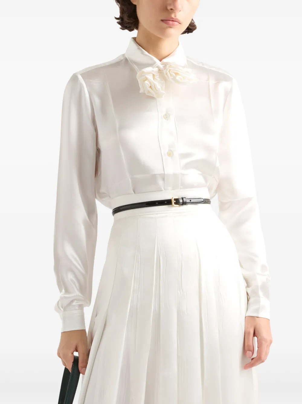 Prada Blouse met borduurwerk Wit