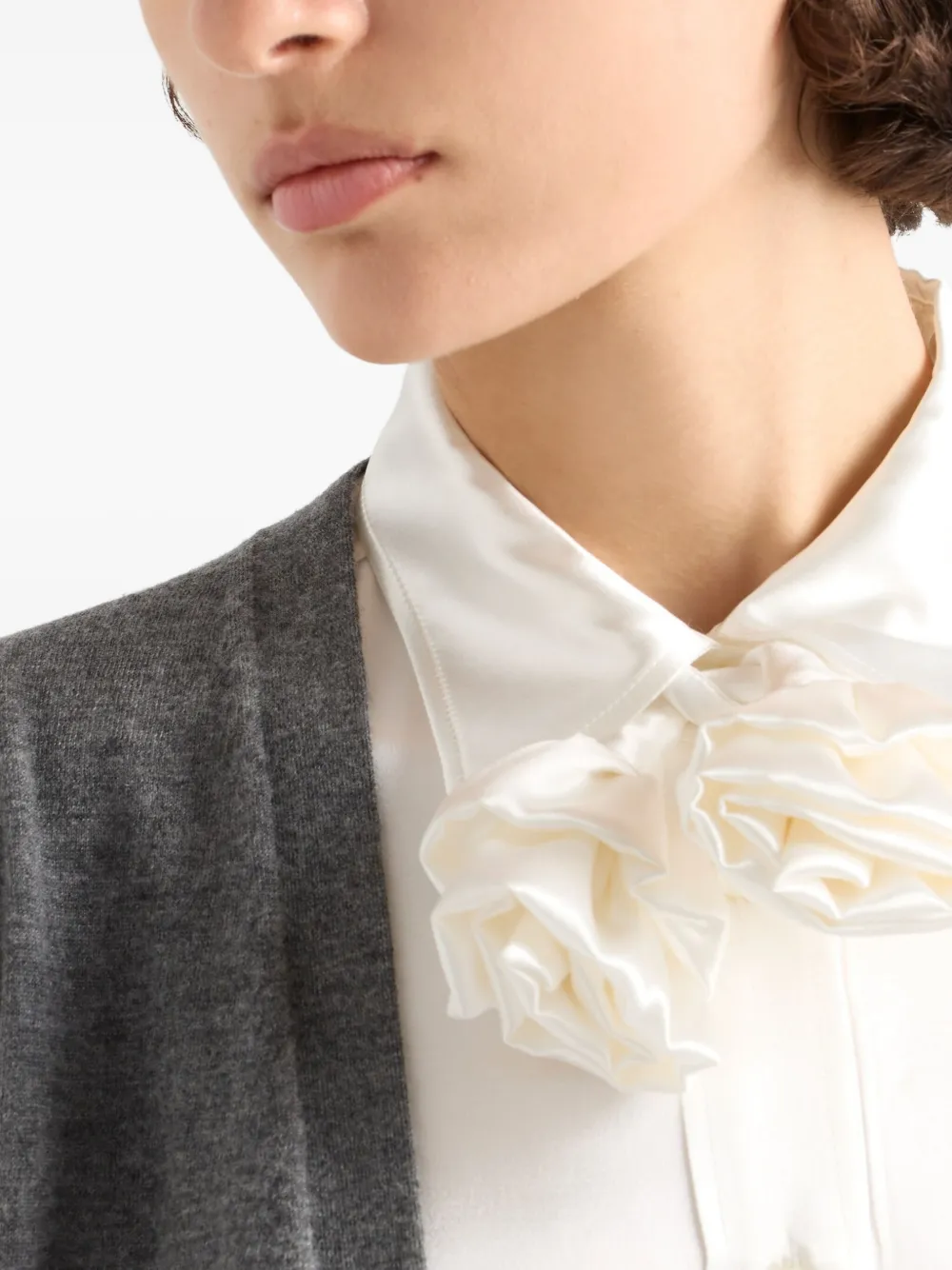 Prada Blouse met borduurwerk Wit