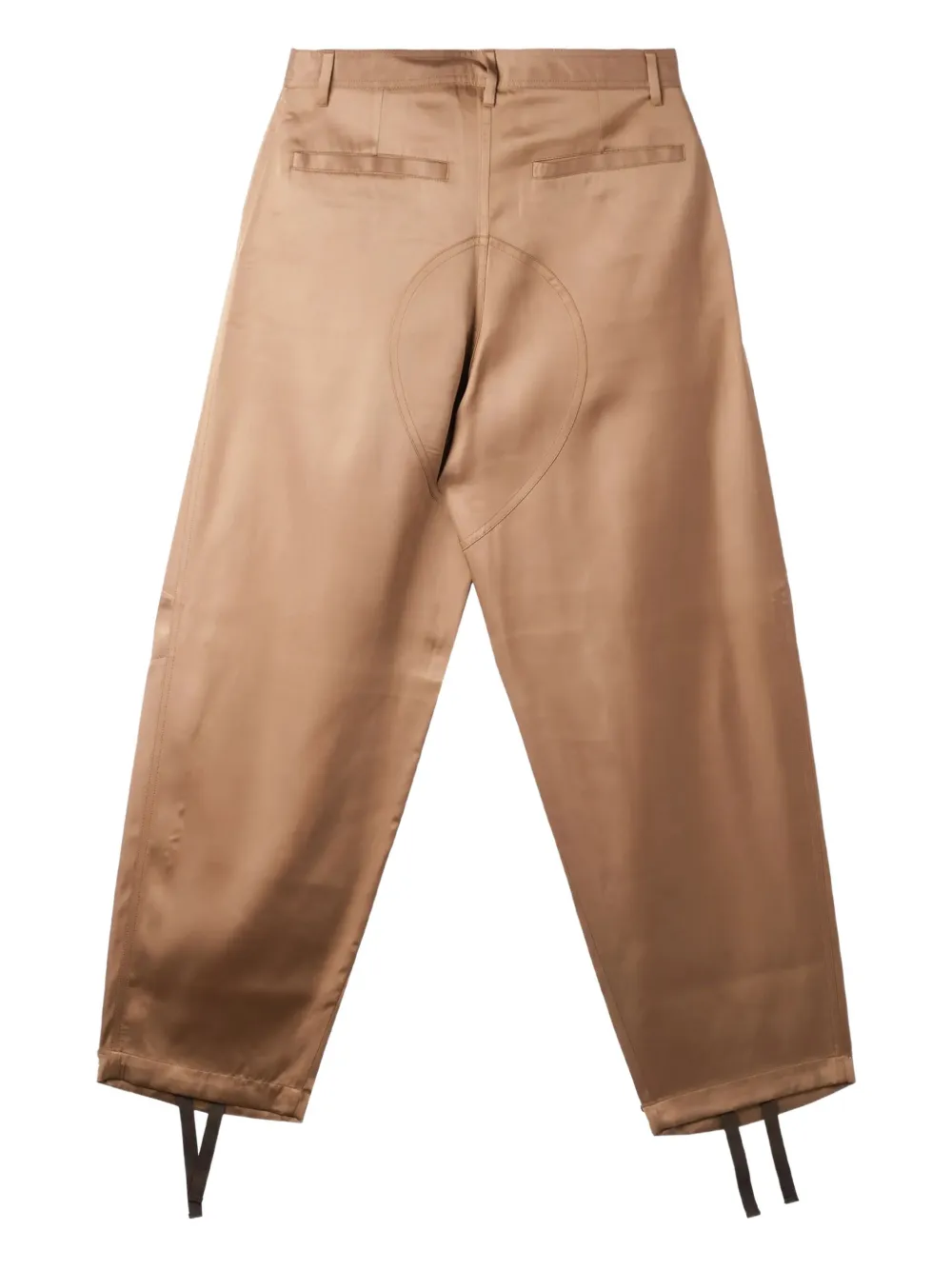 4SDESIGNS Broek met trekkoorden bij de pijpen - Bruin