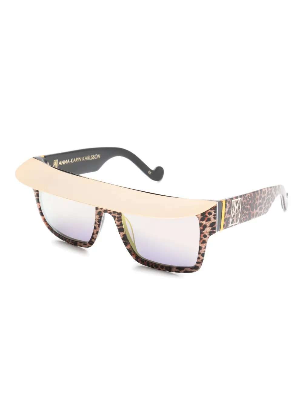 ANNA-KARIN KARLSSON Zonnebril met goudkleurig luipaardmontuur - Bruin