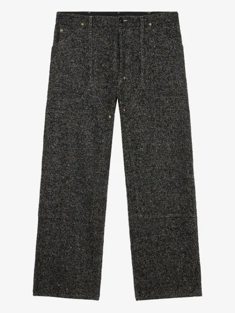 4SDESIGNS Pantaloni con motivo a spina di pesce