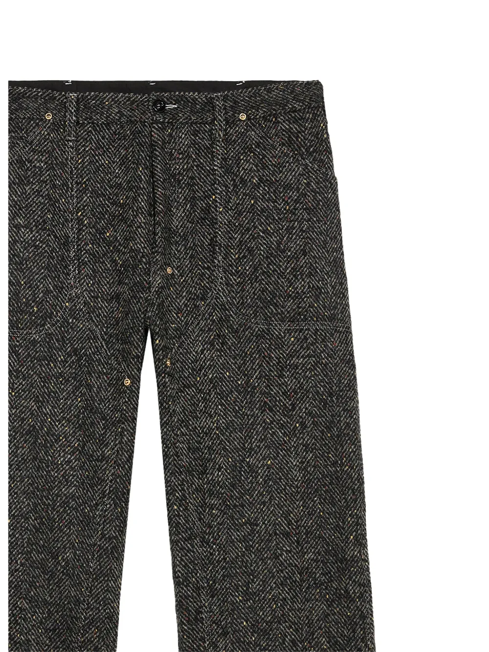 4SDESIGNS Broek met visgraatpatroon Grijs