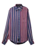 4SDESIGNS buttoned-up striped shirt - Blue
