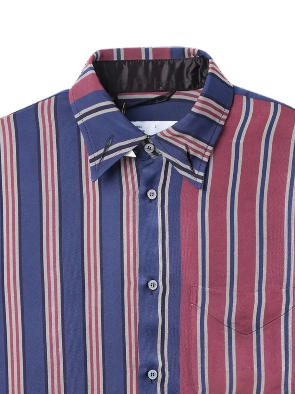 4SDESIGNS buttoned-up striped shirt - Blauw