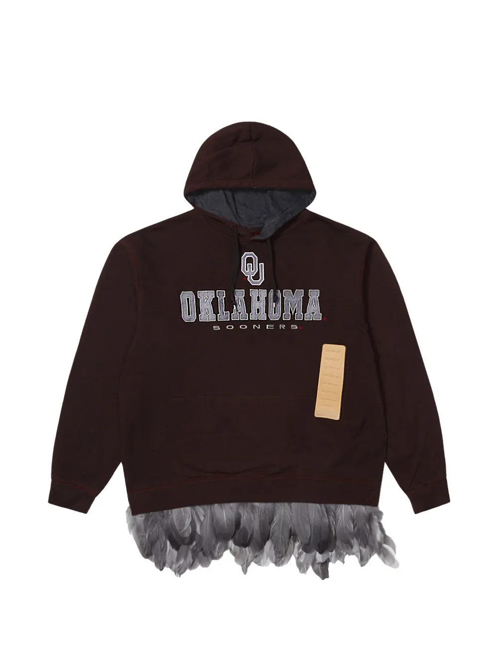 4SDESIGNS 페더 트리밍 후디 | 브라운 | Image 1