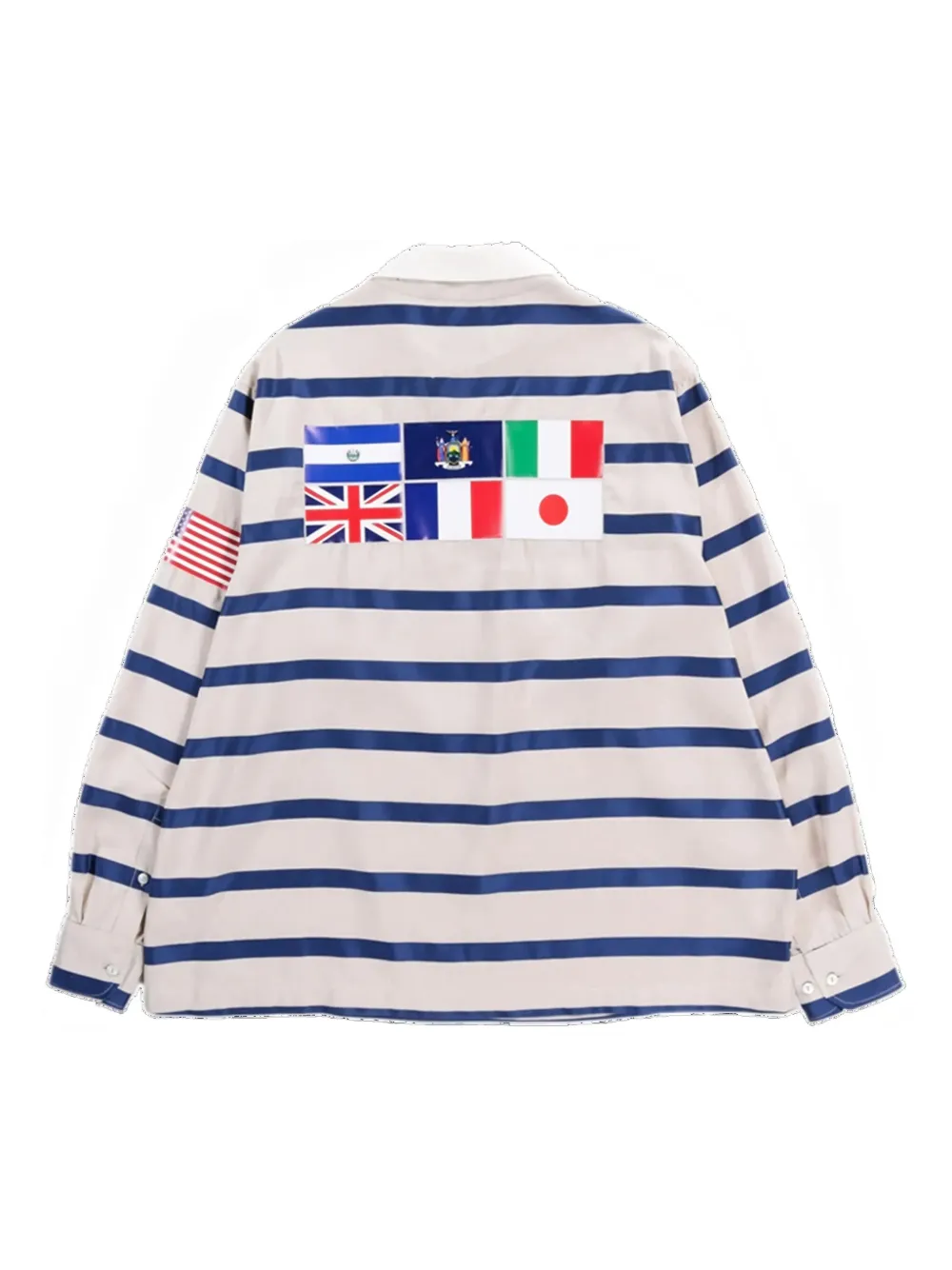 4SDESIGNS striped polo shirt - Wit