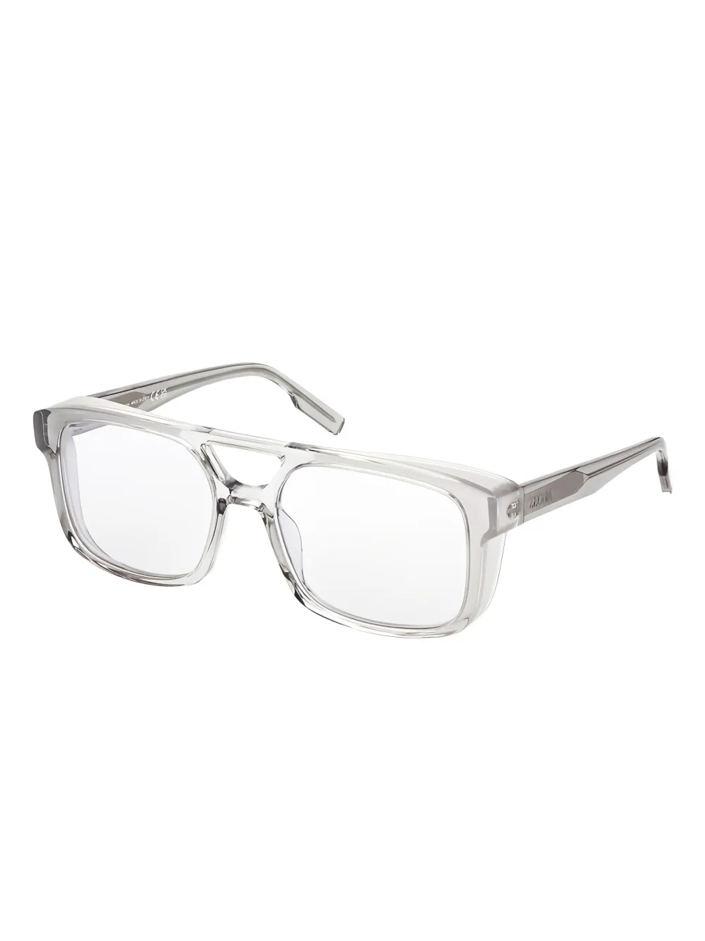 Zegna Ez0209 Rectangle-frame Sunglasses In Neutral