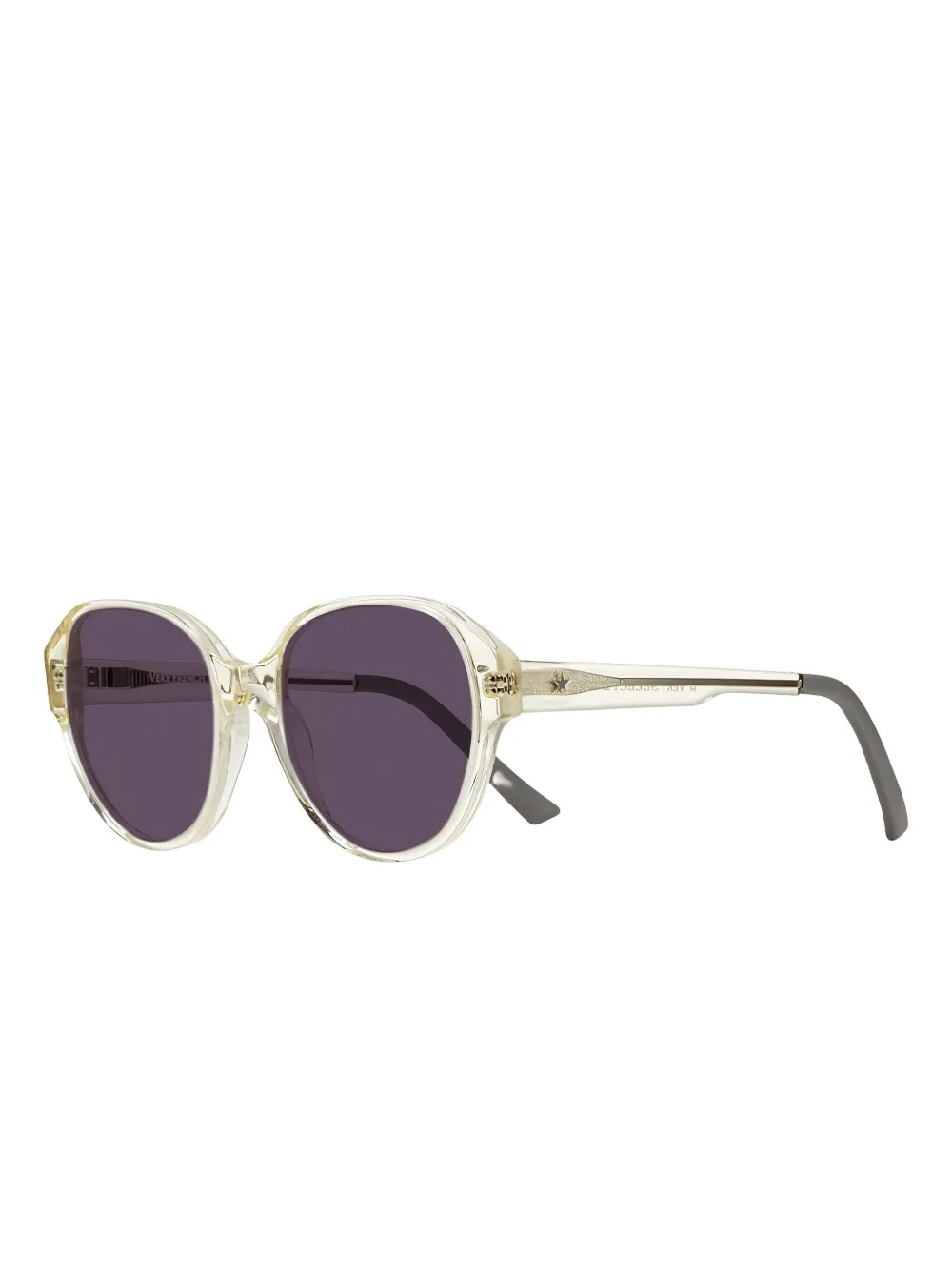 Very French Gangsters Bril met rond montuur Beige