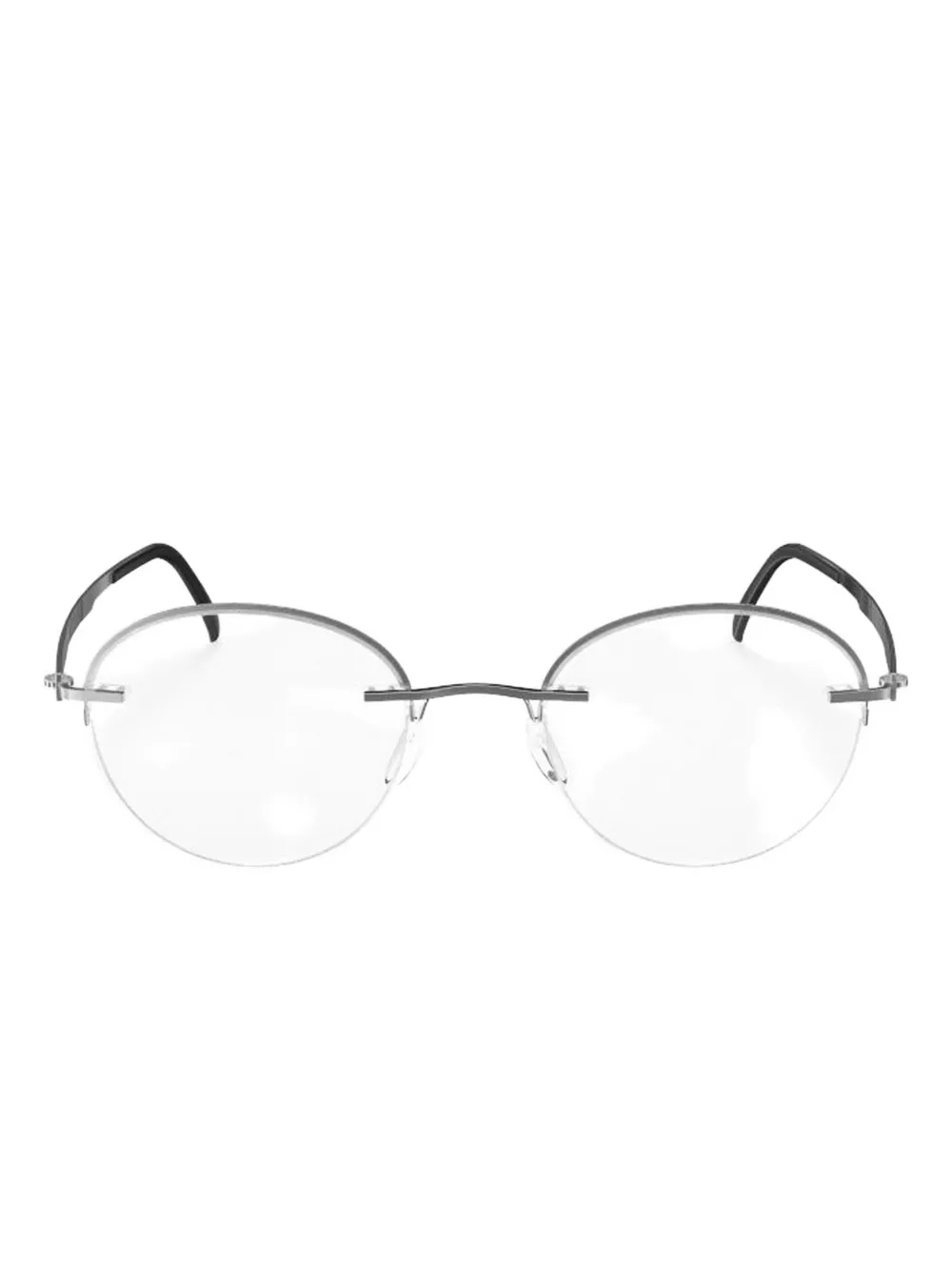 Silhouette Rimless Oval-frame Glasses In Gray