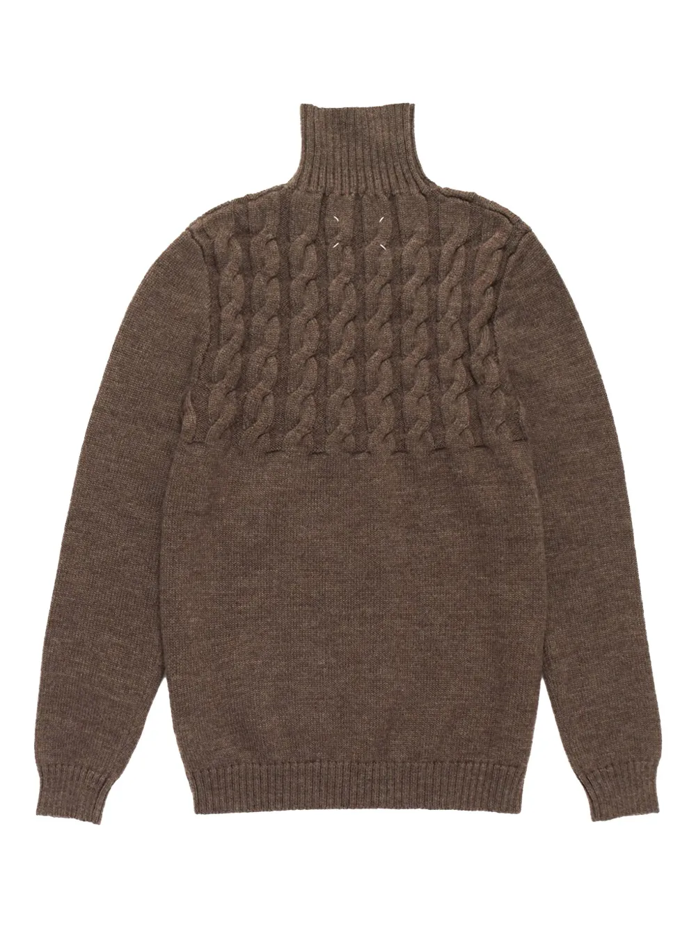 Maison Margiela Kabelgebreide coltrui Bruin
