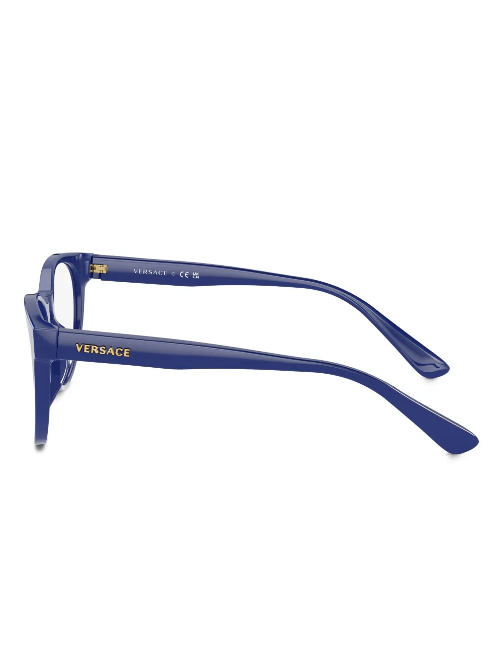 Versace Eyewear Bril met rond montuur Blauw