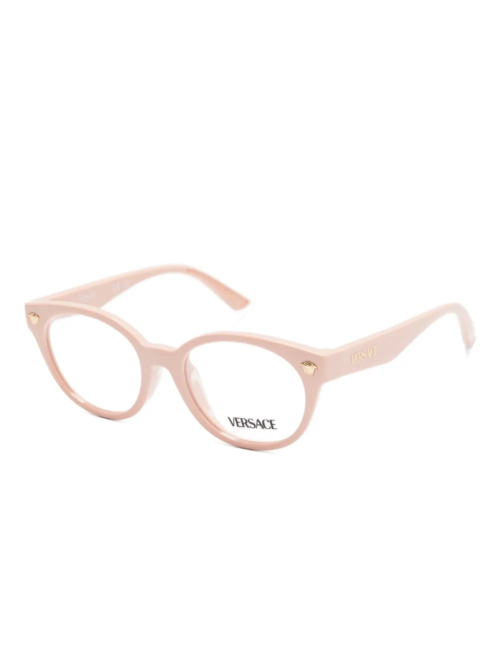 Versace Eyewear Medusa-embellished oval-frame glasses Roze
