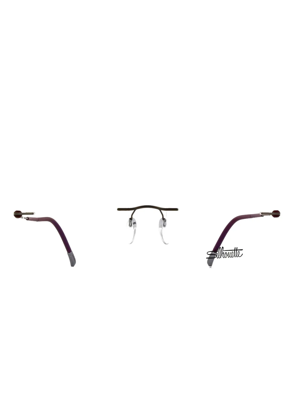 Silhouette Rimless Rectangle-frame Glasses In Red