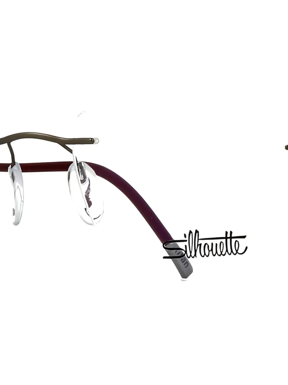 Silhouette Rimless Rectangle-frame Glasses In White