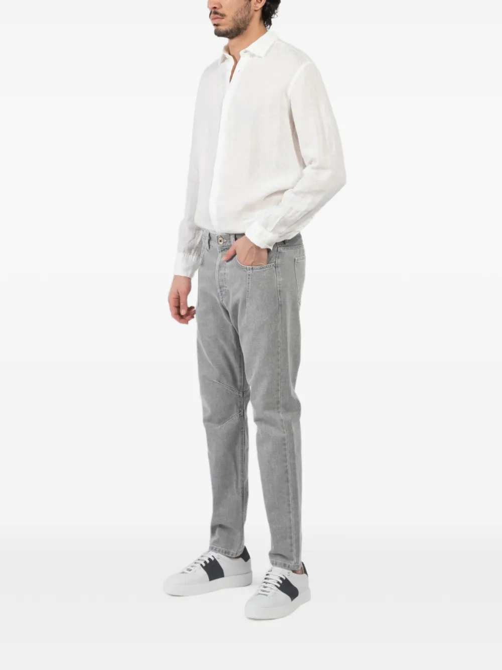  Eleventy Darted-front Denim Jeans - Grey 