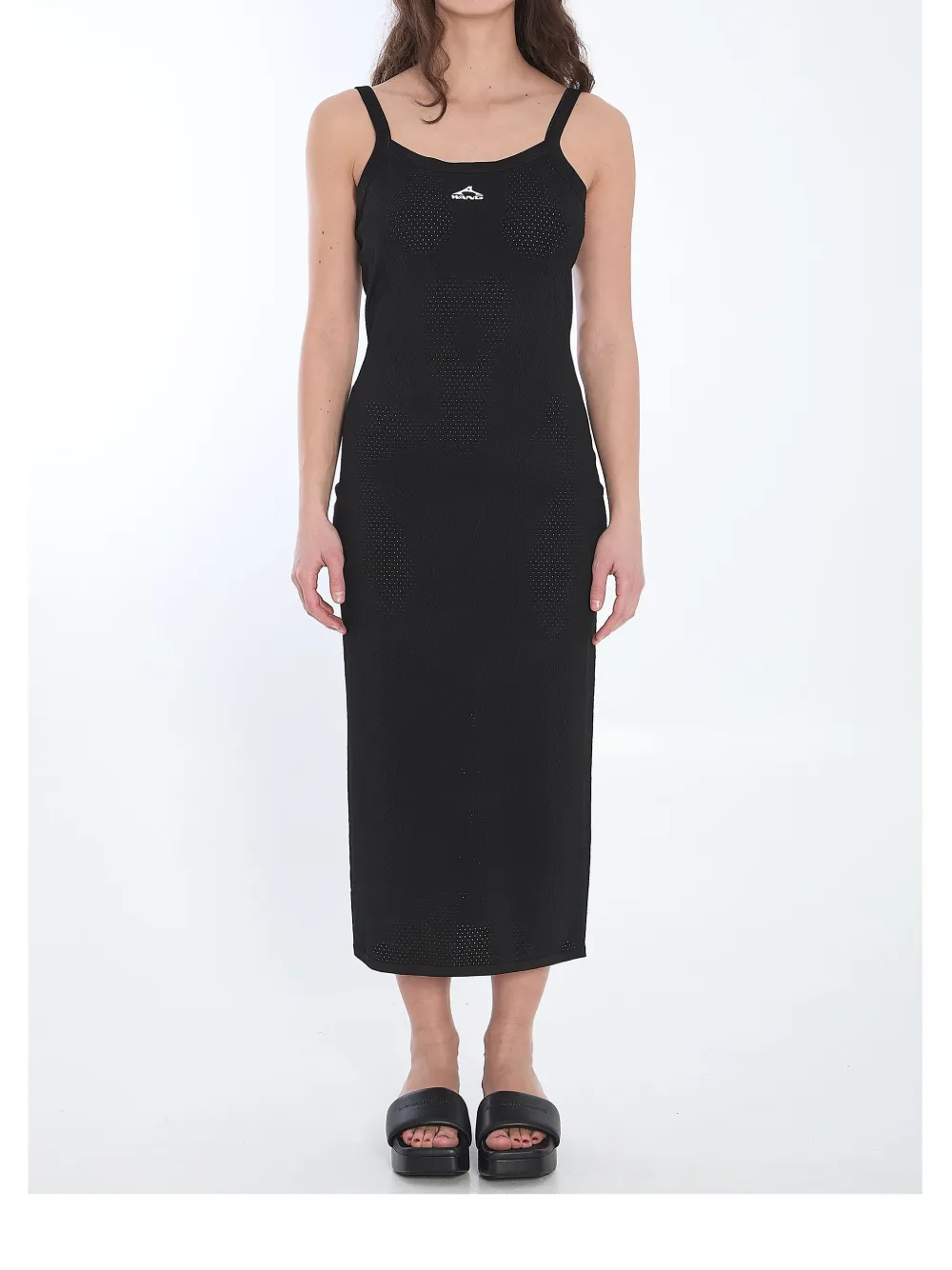 Alexander Wang Slip Dress With 3d Logo In Schwarz