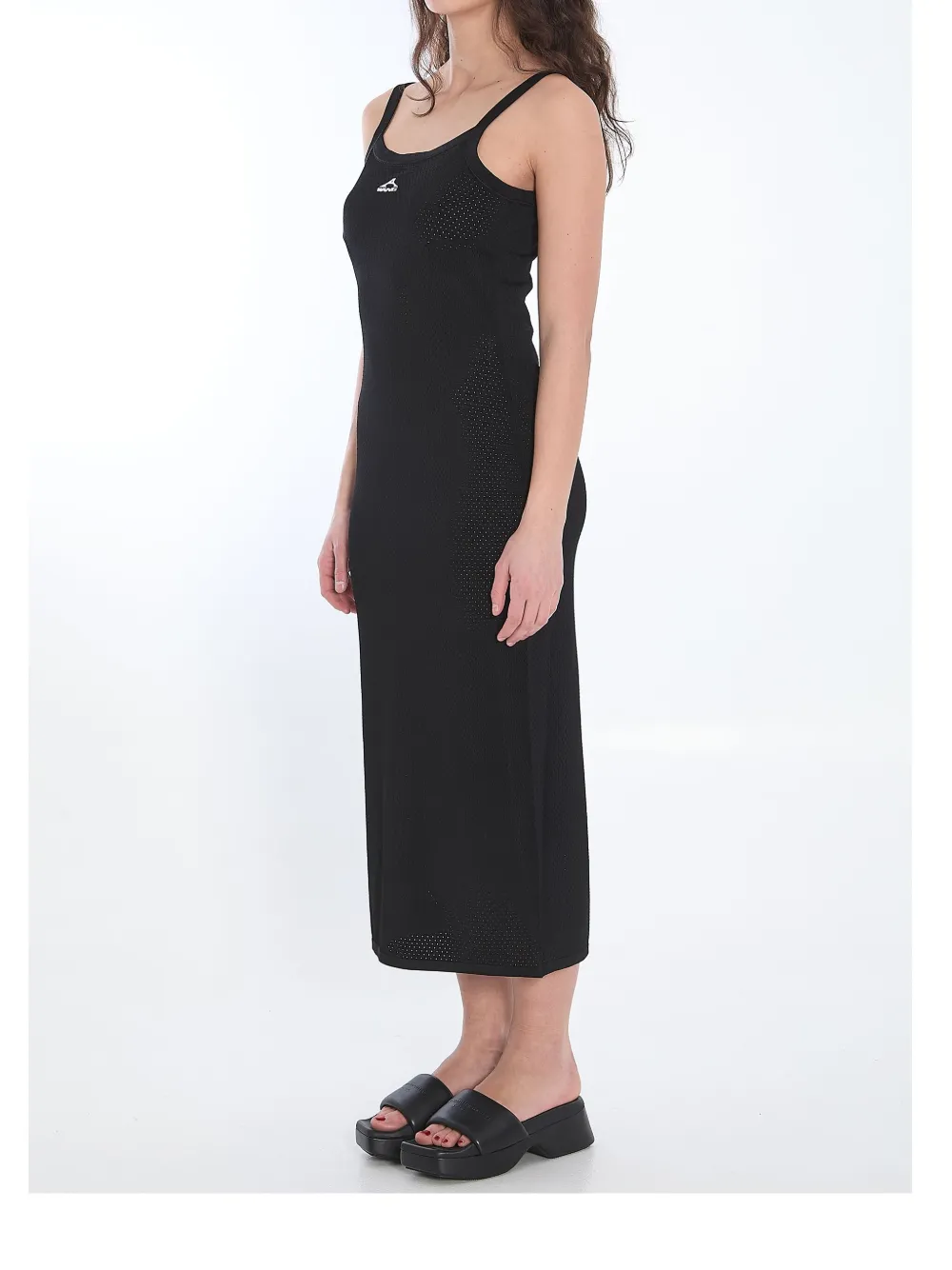 Alexander Wang Mesh jurk met 3D-logo Zwart