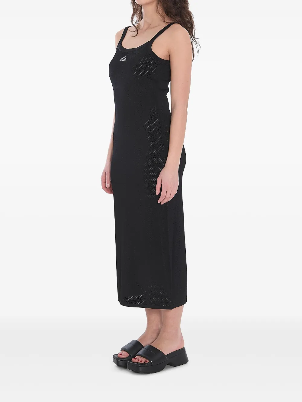 3D-logo mesh slip dress