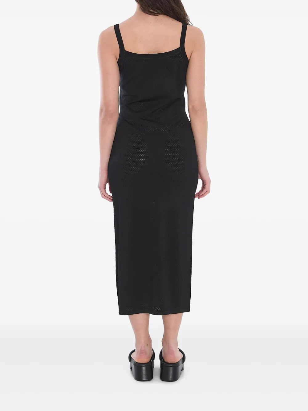3D-logo mesh slip dress