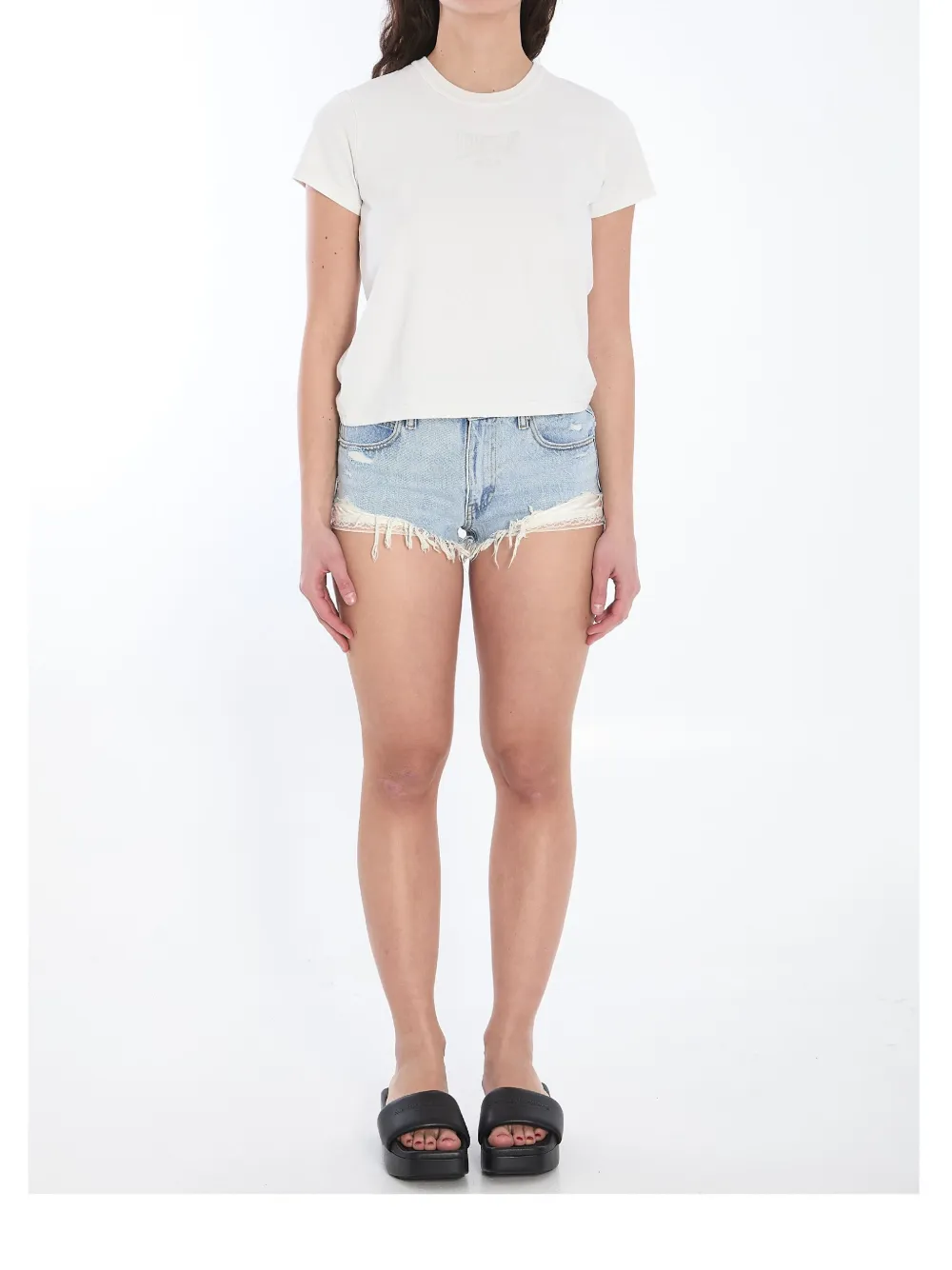 Alexander Wang Cropped T-shirt Wit