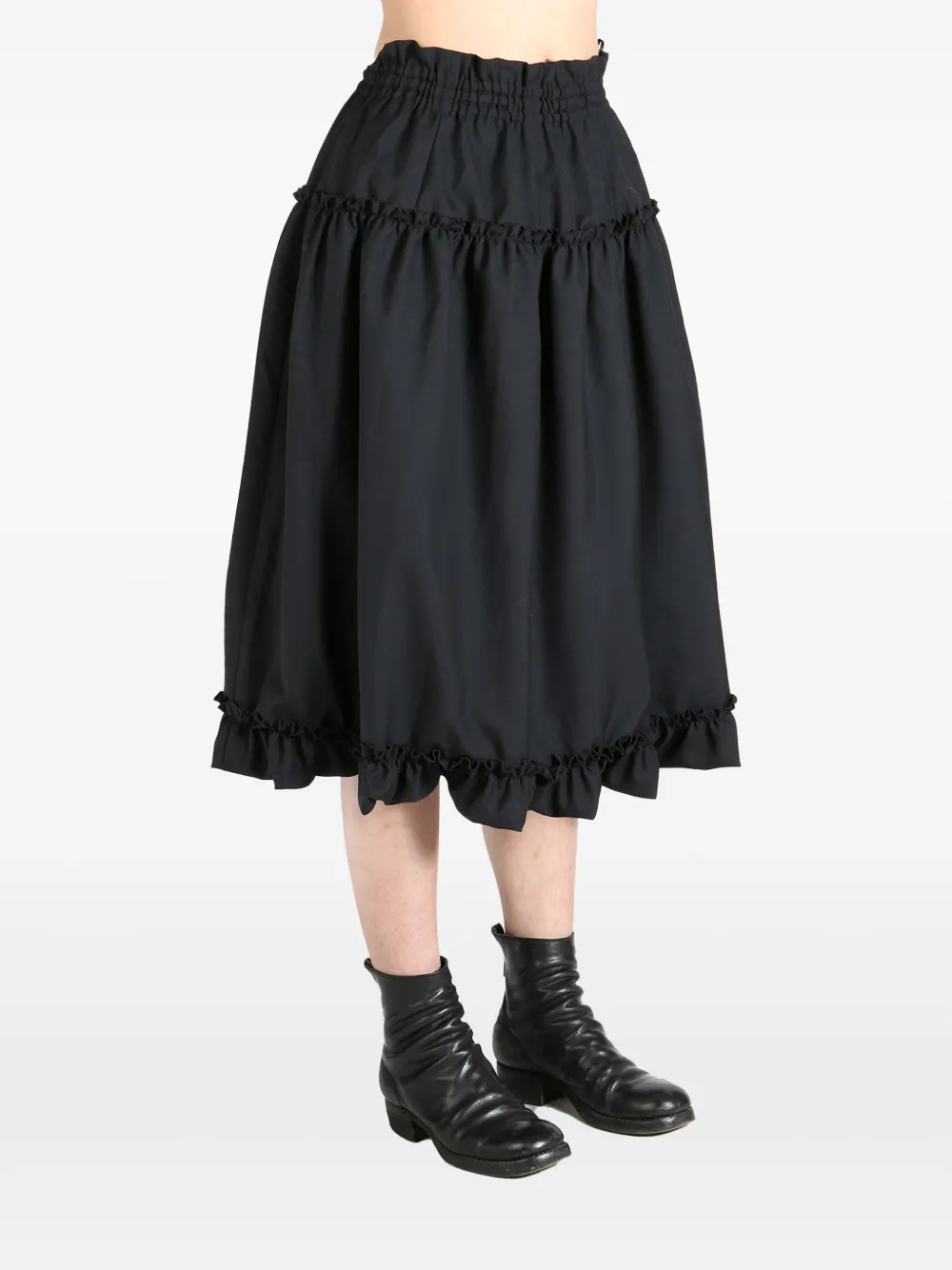 NOIR KEI NINOMIYA WOOL MIDI SKIRT