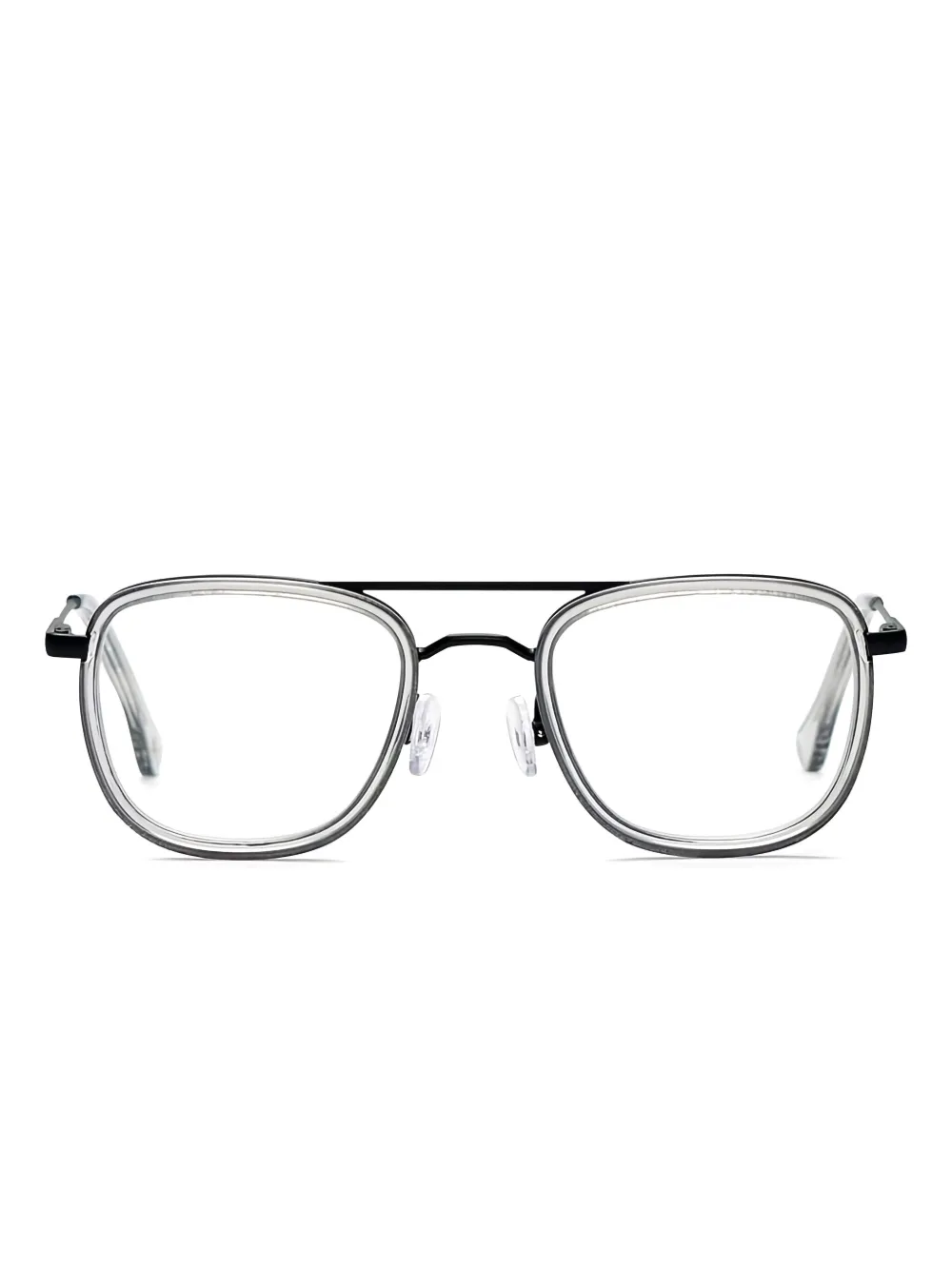 Very French Gangsters double-bridge geometric-frame frames | Black | Image 1
