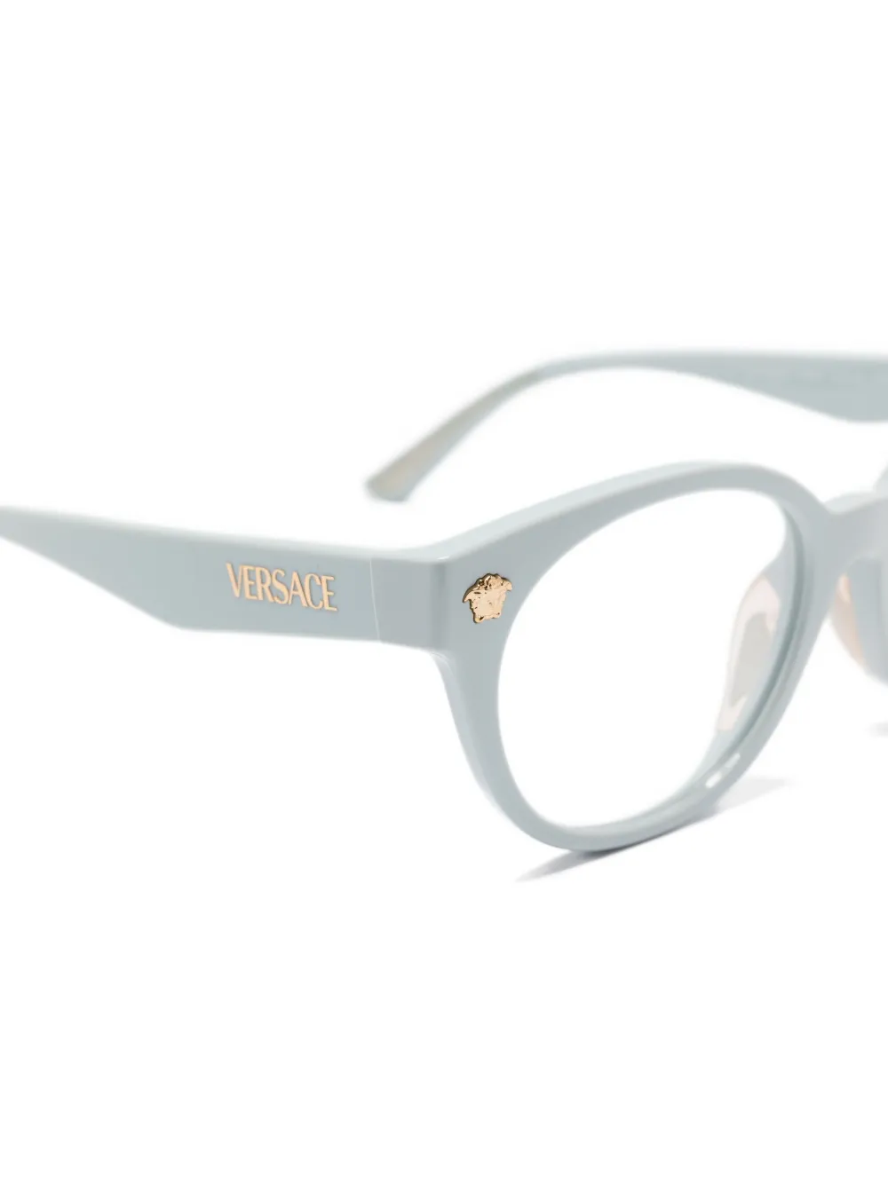 Versace Eyewear Medusa-embellished oval-frame glasses Blauw