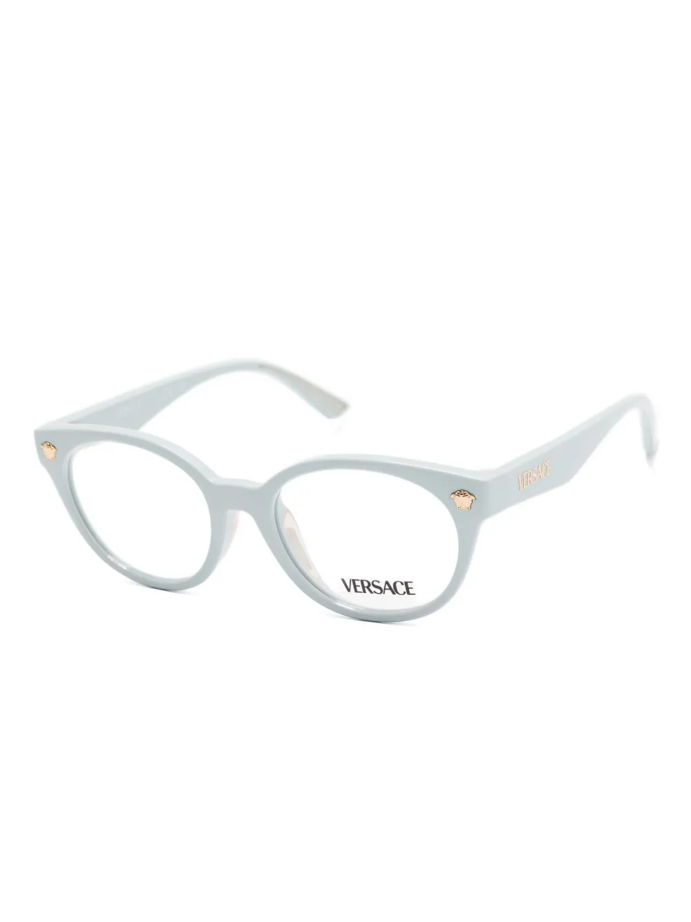 Versace Eyewear Medusa-embellished oval-frame glasses Blauw