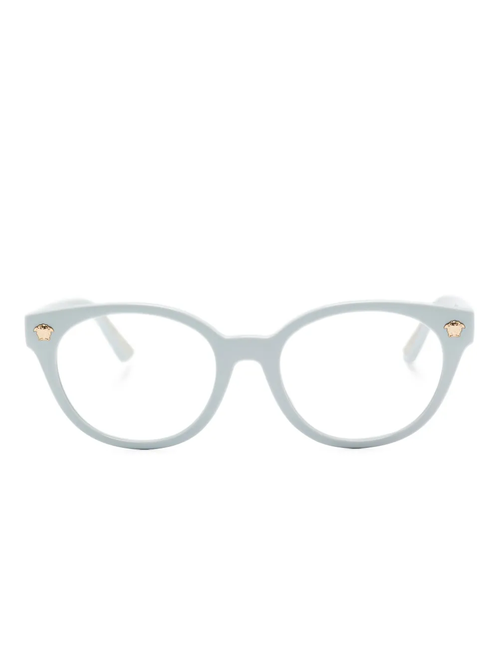 Versace Eyewear Medusa-embellished oval-frame glasses Blauw