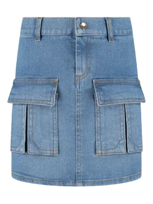 Chloé Kids デニムスカート | ブルー | FARFETCH JP