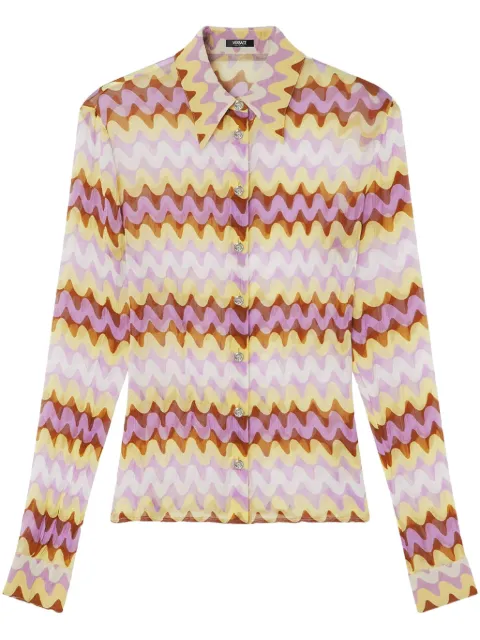 Versace Wave crepe shirt