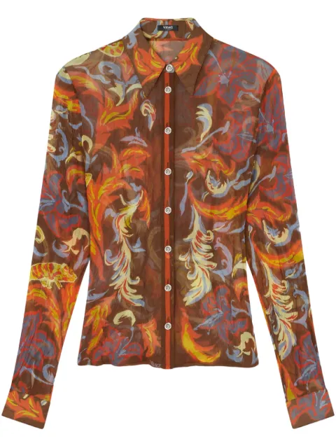 Versace camisa Exotic Barocco de crepé