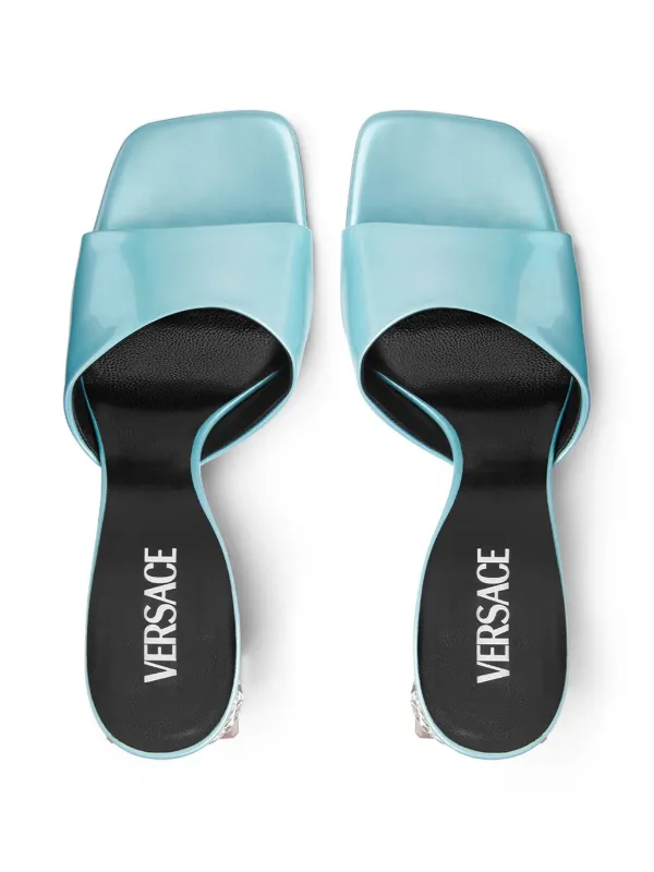 Versace 70mm Bright Crystal Sandals | Blue | FARFETCH